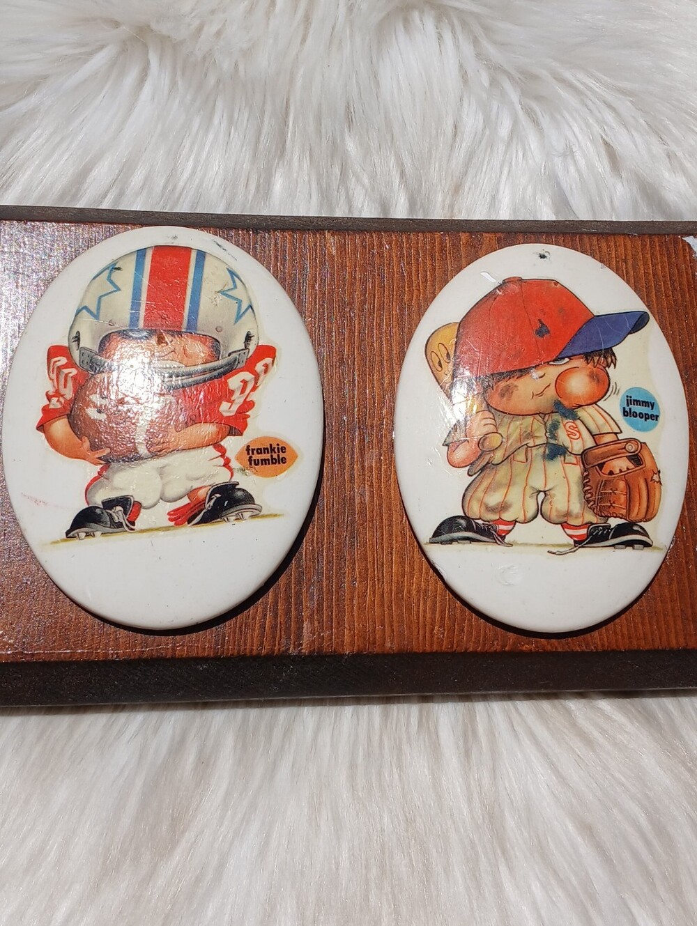 Vintage Frankie Fumble Jimmy Blooper Sport Mites Wall Hanging Plaque 70s 1970s